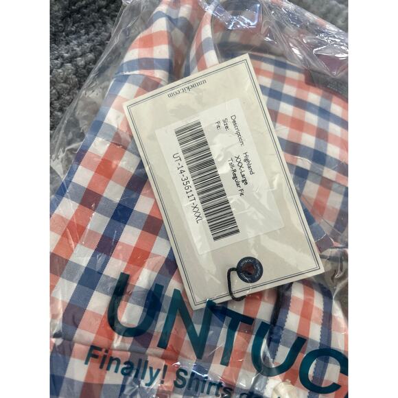 UNTUCKit Mens 'Highland' Tall Regular Fit Long Sleeve Button Up Plaid Shirt XXXL - Picture 3 of 5